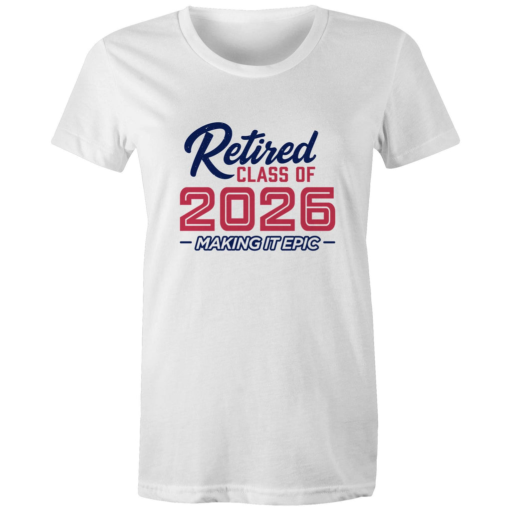 Women's Crew Neck T-shirt  •  Retired • Class of 2026 • Red